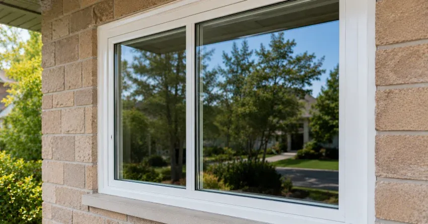 technician installing new insulated glass unit in window frame in Newcastle