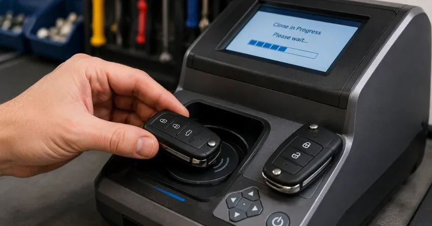 mobile locksmith performing car door key duplication Community Complex, Newcastle on-site