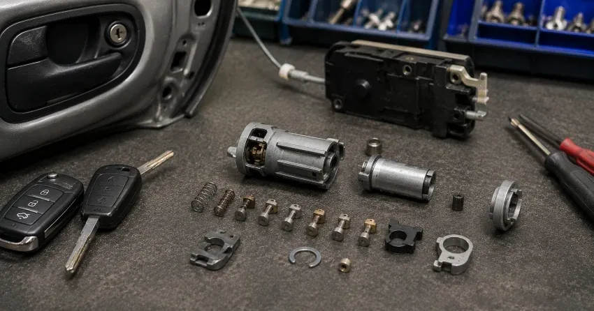 technician testing a car key fob during Car Lock Repair Downtown Core, Newcastle