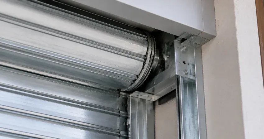 automatic storefront door technician servicing motor and sensor in Newcastle