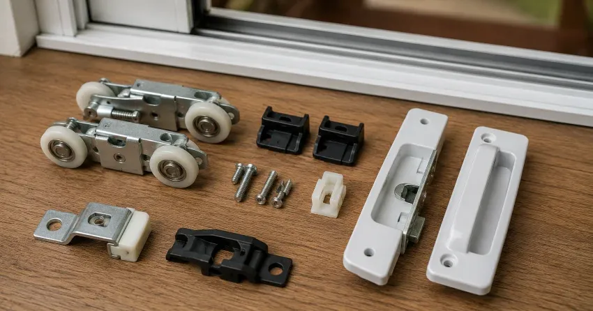 sliding door broken Newcastle roller and track inspection