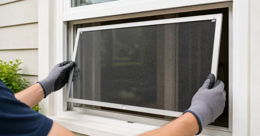 technician repairing a window sash and balance system in Newcastle