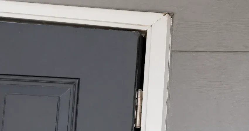technician tightening a loose door hinge in Newcastle